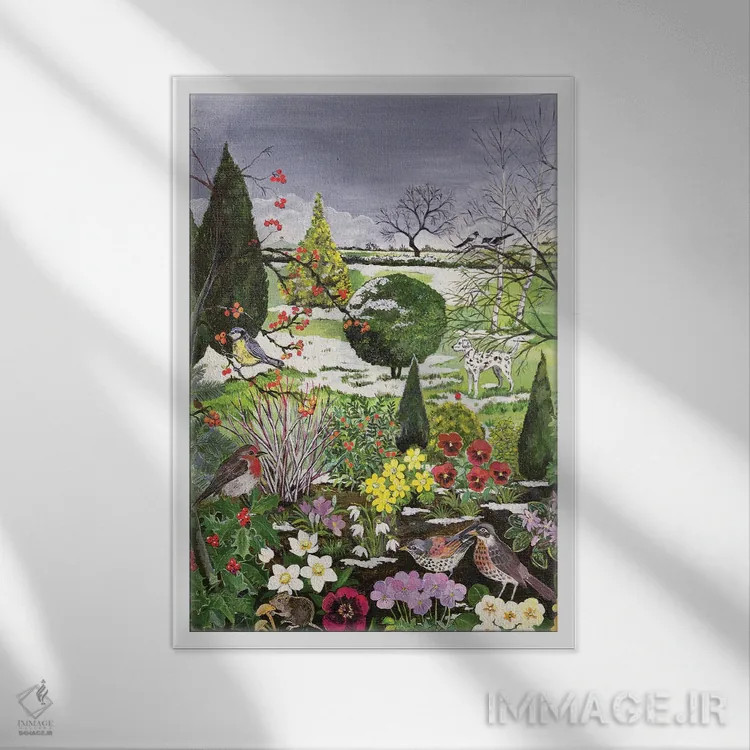 تابلو The Four Seasons,زمستان، چهار فصل اثر هیلاری جونز - نمای قابدار سفید