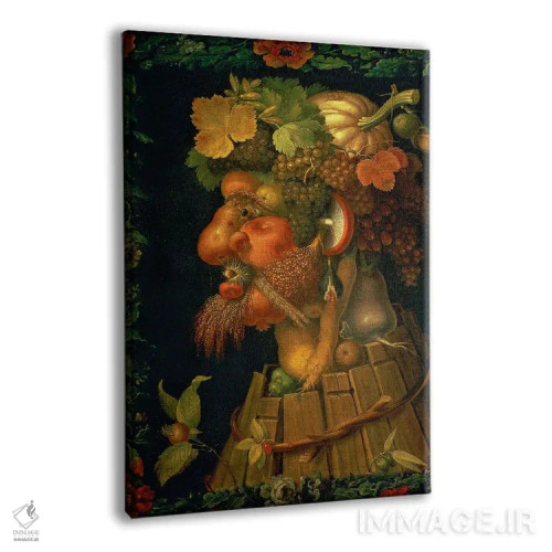 تابلو From A Series Depicting The Four Seasons, 1573,پاییز، از مجموعه چهار فصل، ۱۵۷۳ اثر جوزپه آرچیمبولدو (نقاش سورئالیست ایتالیایی) - نمای پرسپکتیو محصول
