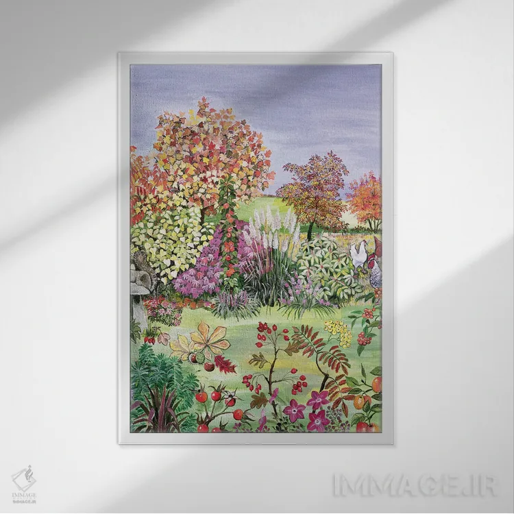 تابلو The Four Seasons,پاییز، چهار فصل اثر هیلاری جونز - نمای قابدار سفید