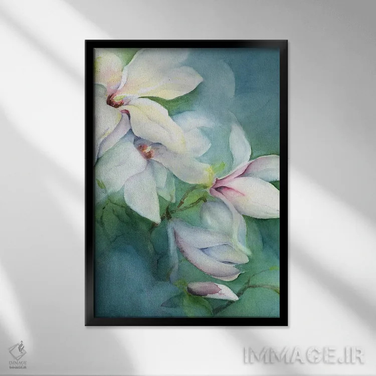 تابلو ماگنولیا ددوداتا (نوعی گیاه) اثر کارن آرمیتاژ - نمای قابدار مشکی