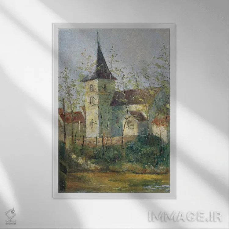 تابلو کلیسای فرانسوی اثر کارن آرمیتاژ - نمای قابدار سفید