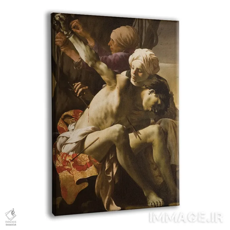 تابلو 1625,سن سباستین در حال مراقبت توسط ایرنه، ۱۶۲۵ اثر هندریک تر بروخن - نمای پرسپکتیو محصول