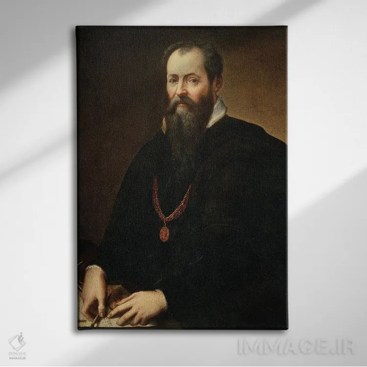 تابلو 1566-68,خودنگاره، ۱۵۶۶-۶۸ اثر جورجو وازاری (نقاش و تاریخنگار ایتالیایی) - نمای روبهرو روی دیوار