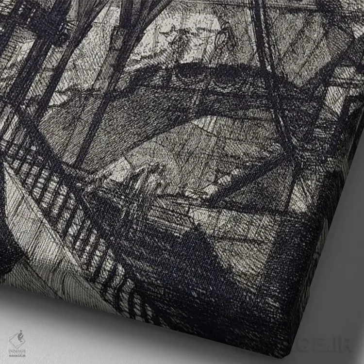 تابلو 1760,کارچری ۷، ۱۷۶۰ (نام مجموعهٔ هنری) اثر جیووانی باتیستا پیرانزی (هنرمند و معمار ایتالیایی) - نمای نزدیک بافت بوم