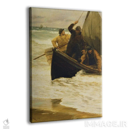 تابلو ماهیگیر بازگشته به خانه، اسکاین، ۱۸۸۵ اثر پدر سورین کرُیِر - نمای پرسپکتیو محصول