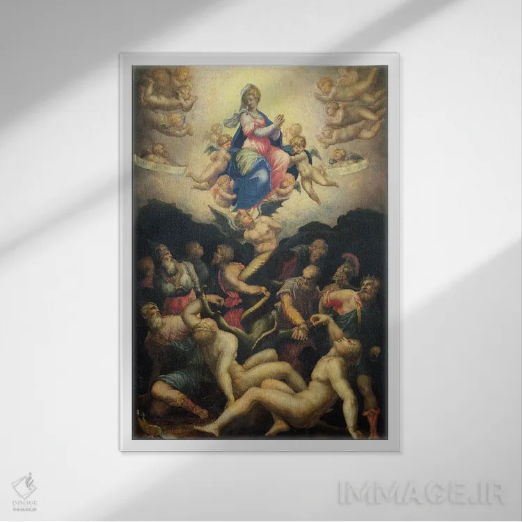 تابلو تمثیل لقاح پاک اثر جورجو وازاری (نقاش و تاریخنگار ایتالیایی) - نمای قابدار سفید