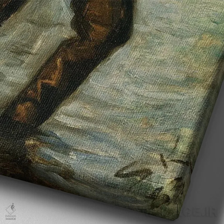 تابلو ماهیگیری که تورهایش را بالا میکشد، ۱۸۸۳ اثر پدر سورین کرُیِر - نمای نزدیک بافت بوم