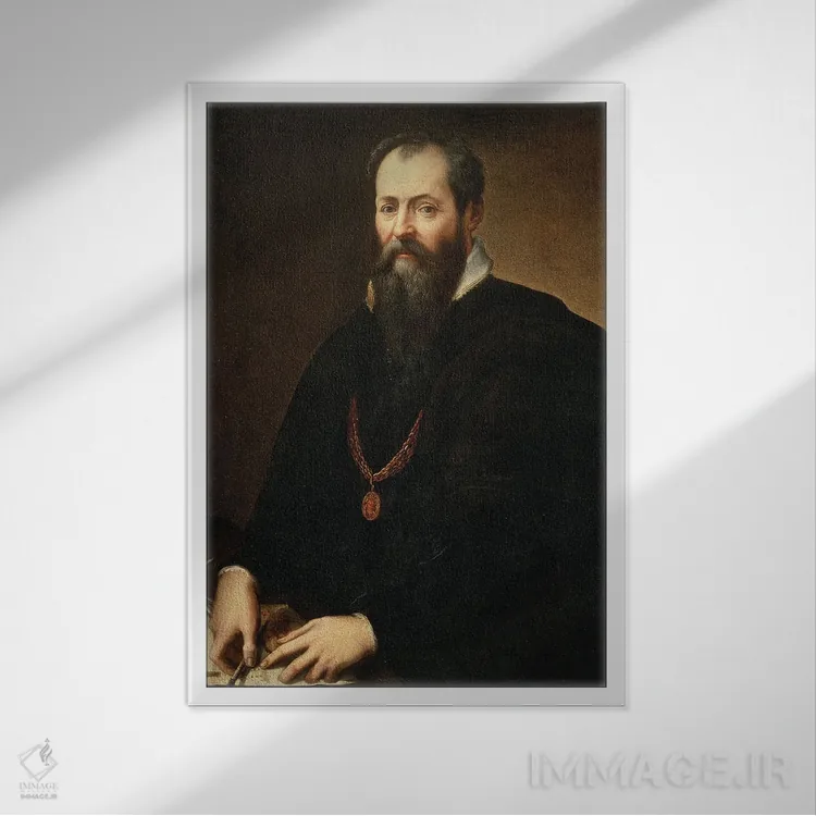 تابلو 1566-68,خودنگاره، ۱۵۶۶-۶۸ اثر جورجو وازاری (نقاش و تاریخنگار ایتالیایی) - نمای قابدار سفید