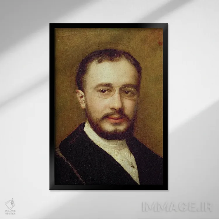 تابلو پرترهٔ تولوز-لوترک اثر شارل امیل اوگوست کارولوس-دوران (نقاش و معلم هنر فرانسوی) - نمای قابدار مشکی