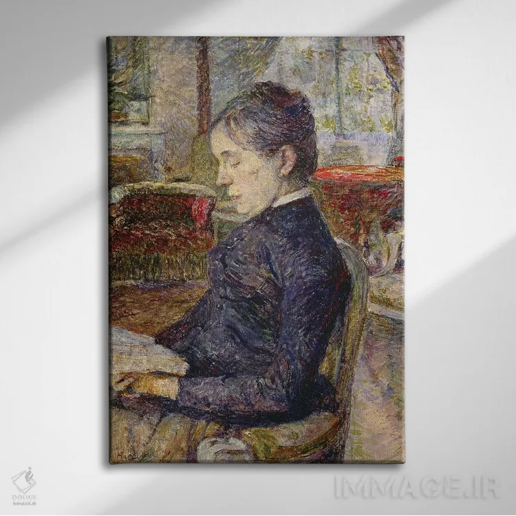 تابلو آدل تاپی دو سُلیران، کنتس تولوز-لوترک-مونفا در سالن قصر مالروم، ۱۸۸۷ اثر آنری دو تولوز-لوترک - نمای روبهرو روی دیوار