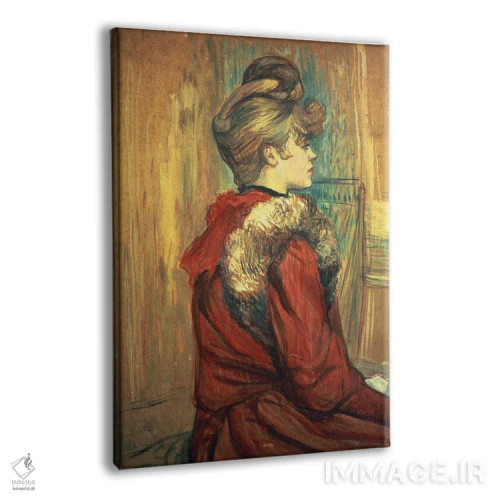 تابلو Mademoiselle Jeanne Fontaine, 1891,دختر با شال خز، دوشیزه ژان فونتن، ۱۸۹۱ اثر آنری دو تولوز-لوترک - نمای پرسپکتیو محصول