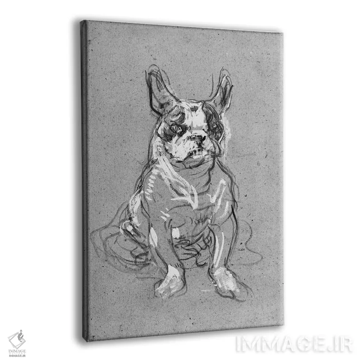 تابلو The Bulldog Of Madame Palmyre At La Souris, 1897,بوبول، بولداگ مادام پالمیر در لا سوریس، ۱۸۹۷ اثر آنری دو تولوز-لوترک - نمای پرسپکتیو محصول