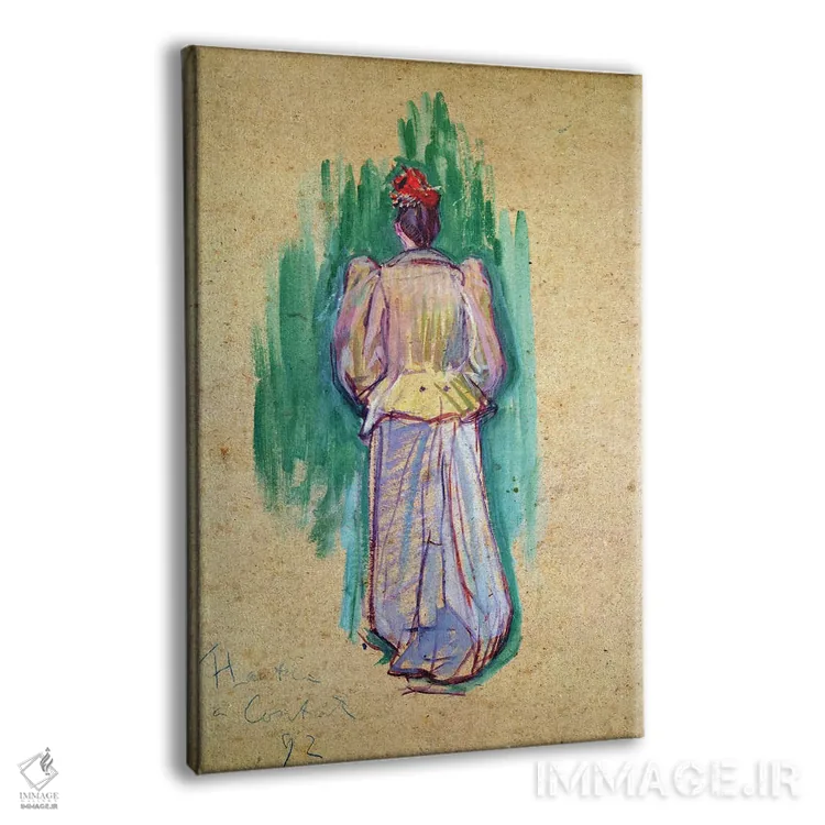 تابلو بانوی قدمزن اثر آنری دو تولوز-لوترک - نمای پرسپکتیو محصول