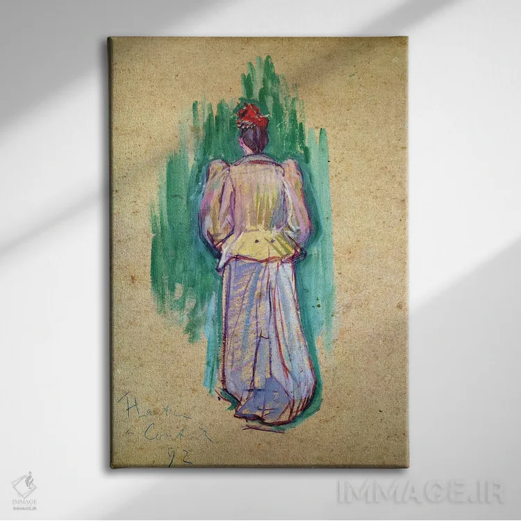 تابلو بانوی قدمزن اثر آنری دو تولوز-لوترک - نمای روبهرو روی دیوار