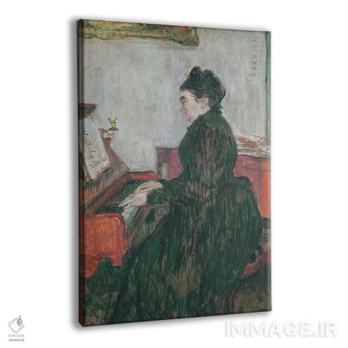 تابلو 1895,مادام پاسکال کنار پیانو در سالن قلعه مالروم، ۱۸۹۵ اثر آنری دو تولوز-لوترک - نمای پرسپکتیو محصول