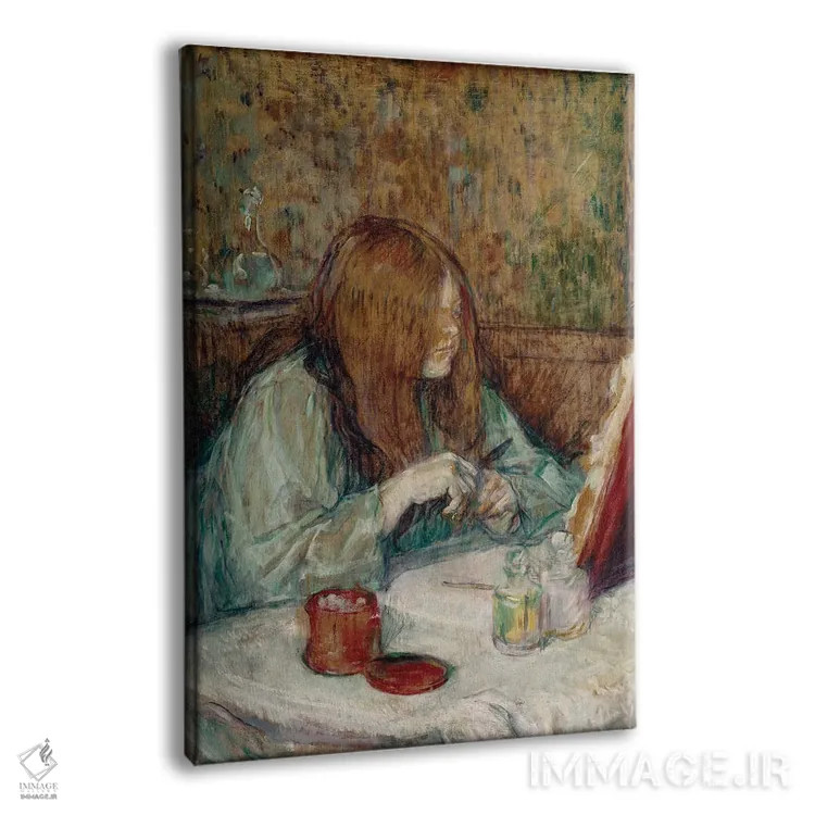 تابلو 1898,مادام پوپوول سر میز آرایش، ۱۸۹۸ اثر آنری دو تولوز-لوترک - نمای پرسپکتیو محصول