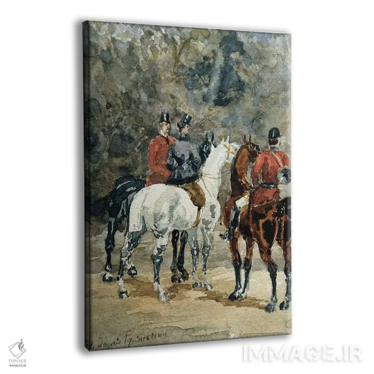 تابلو 1878,گردهمایی سوارکاران شکارچی، ۱۸۷۸ اثر آنری دو تولوز-لوترک - نمای پرسپکتیو محصول