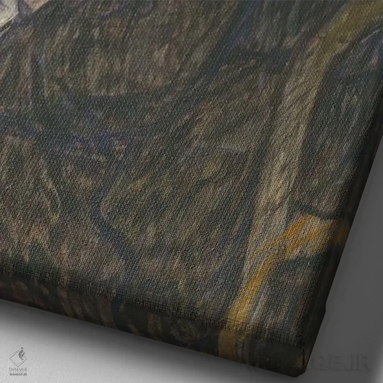 تابلو 1896,ماکسیم دتُماس، ۱۸۹۶ اثر آنری دو تولوز-لوترک - نمای نزدیک بافت بوم