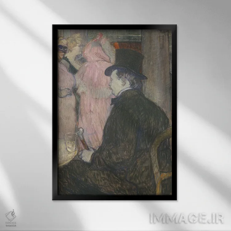 تابلو 1896,ماکسیم دتُماس، ۱۸۹۶ اثر آنری دو تولوز-لوترک - نمای قابدار مشکی