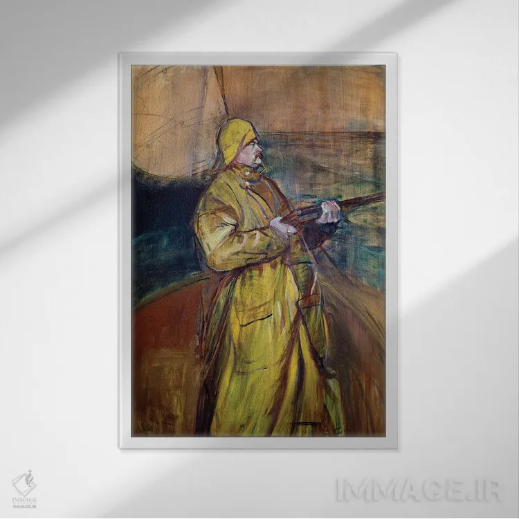 تابلو 1900,موریس ژویان در خلیج سُم، ۱۹۰۰ اثر آنری دو تولوز-لوترک - نمای قابدار سفید