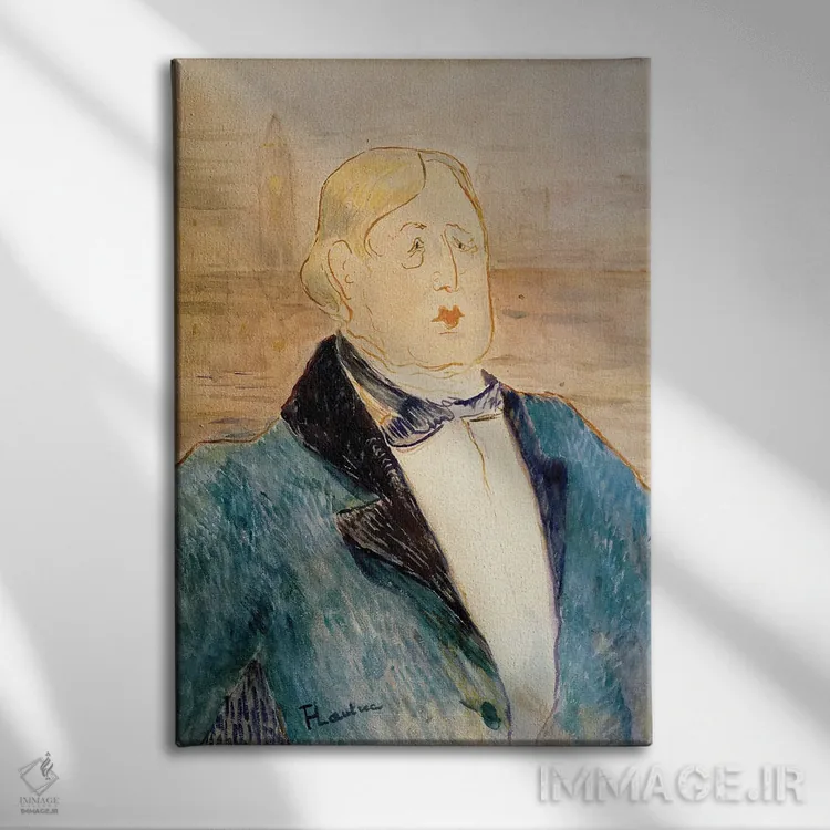 تابلو 1895,پرترهٔ اسکار وایلد، ۱۸۹۵ اثر آنری دو تولوز-لوترک - نمای روبهرو روی دیوار