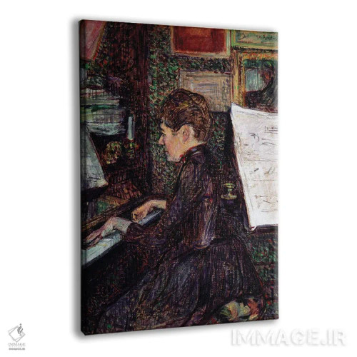 تابلو 1890,خانم دیهو کنار پیانو، ۱۸۹۰ اثر آنری دو تولوز-لوترک - نمای پرسپکتیو محصول