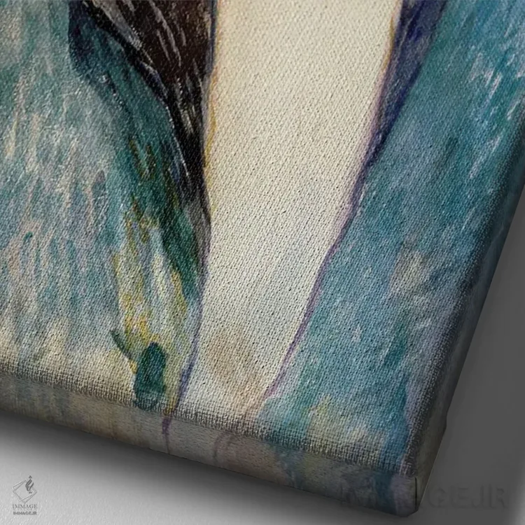 تابلو 1895,پرترهٔ اسکار وایلد، ۱۸۹۵ اثر آنری دو تولوز-لوترک - نمای نزدیک بافت بوم