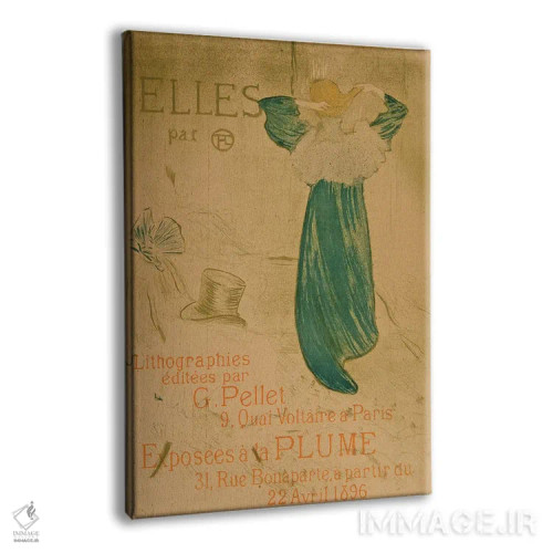 تابلو Pub. 1896,پوستر صفحه نخست مجموعه "ال"، چاپ ۱۸۹۶ اثر آنری دو تولوز-لوترک - نمای پرسپکتیو محصول