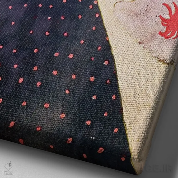 تابلو 1895,پوستر تبلیغاتی "لا روو بلانش"، ۱۸۹۵ اثر آنری دو تولوز-لوترک - نمای نزدیک بافت بوم