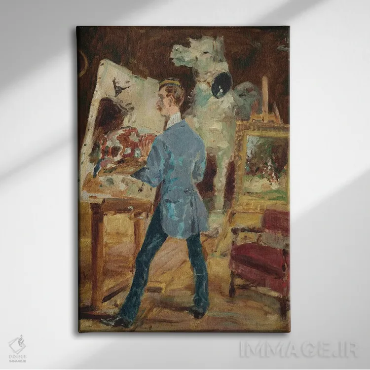 تابلو 1881,پرنستو در آتلیهاش، ۱۸۸۱ اثر آنری دو تولوز-لوترک - نمای روبهرو روی دیوار