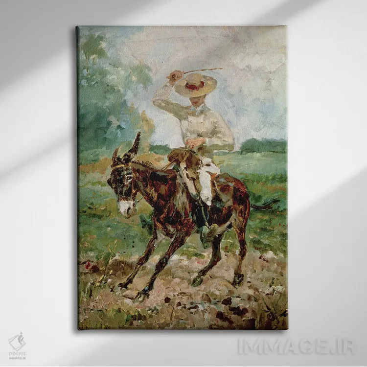 تابلو رائول تاپی دو سلِیرَن بر الاغ اثر آنری دو تولوز-لوترک - نمای روبهرو روی دیوار