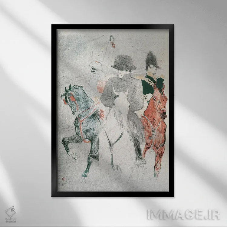 تابلو 'Life Of Napoleon', 1895,پوستر تبلیغ زندگینامه "زندگی ناپلئون" از پروفسور اسلون، ۱۸۹۵ اثر آنری دو تولوز-لوترک - نمای قابدار مشکی