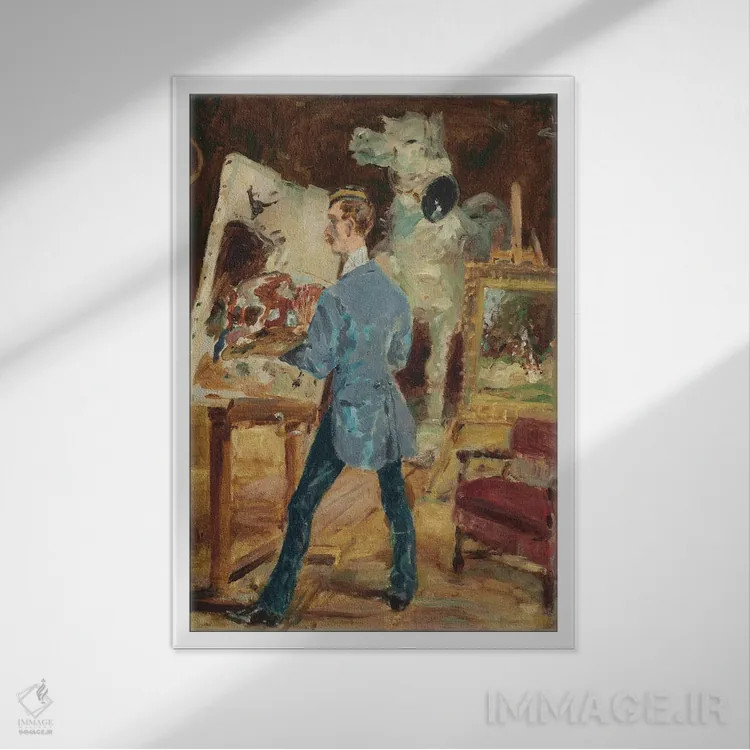 تابلو 1881,پرنستو در آتلیهاش، ۱۸۸۱ اثر آنری دو تولوز-لوترک - نمای قابدار سفید