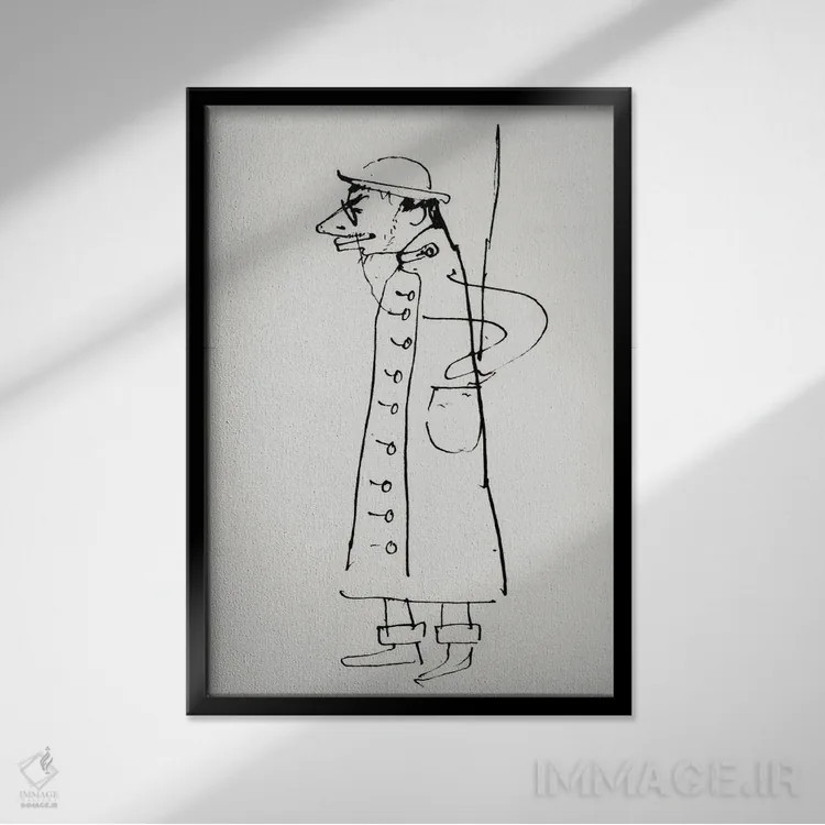 تابلو C.1885,خودنگاره، حدود ۱۸۸۵ اثر آنری دو تولوز-لوترک - نمای قابدار مشکی