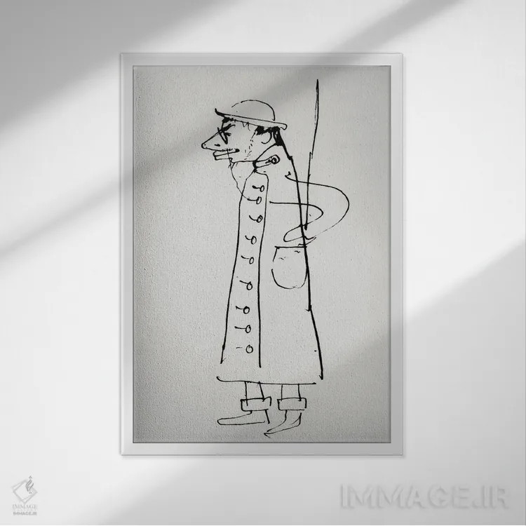 تابلو C.1885,خودنگاره، حدود ۱۸۸۵ اثر آنری دو تولوز-لوترک - نمای قابدار سفید