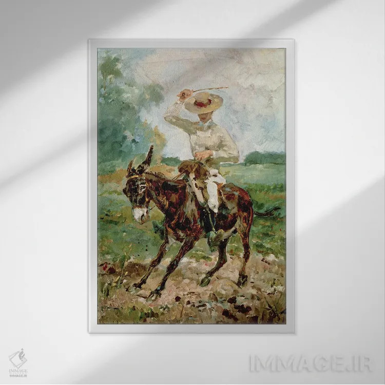 تابلو رائول تاپی دو سلِیرَن بر الاغ اثر آنری دو تولوز-لوترک - نمای قابدار سفید
