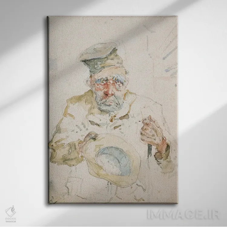 تابلو C.1880,گدا در شهر آلبی، حدود ۱۸۸۰ اثر آنری دو تولوز-لوترک - نمای روبهرو روی دیوار