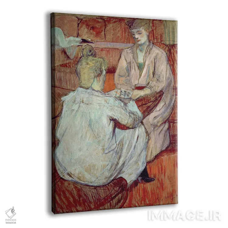 تابلو 1893,بازی ورق، ۱۸۹۳ اثر آنری دو تولوز-لوترک - نمای پرسپکتیو محصول