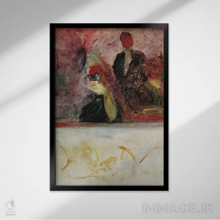 تابلو 1893,جعبه در ماسکارون دور، ۱۸۹۳ اثر آنری دو تولوز-لوترک - نمای قابدار مشکی