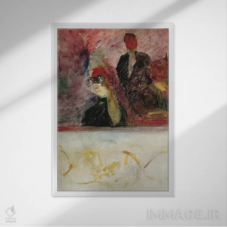 تابلو 1893,جعبه در ماسکارون دور، ۱۸۹۳ اثر آنری دو تولوز-لوترک - نمای قابدار سفید