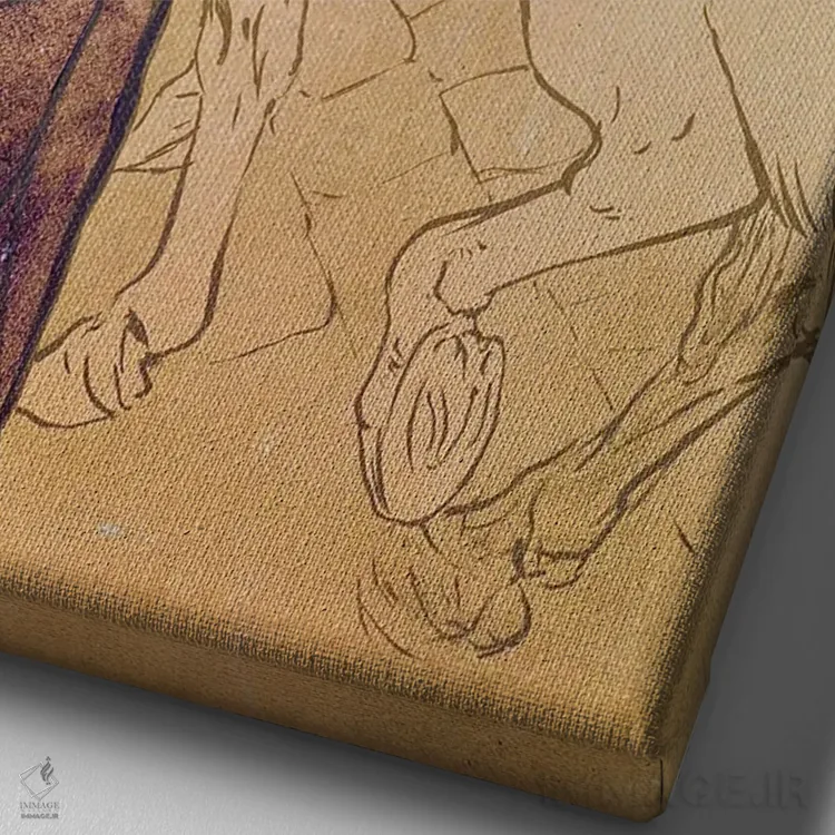 تابلو 1894,بابل آلمان، ۱۸۹۴ اثر آنری دو تولوز-لوترک - نمای نزدیک بافت بوم