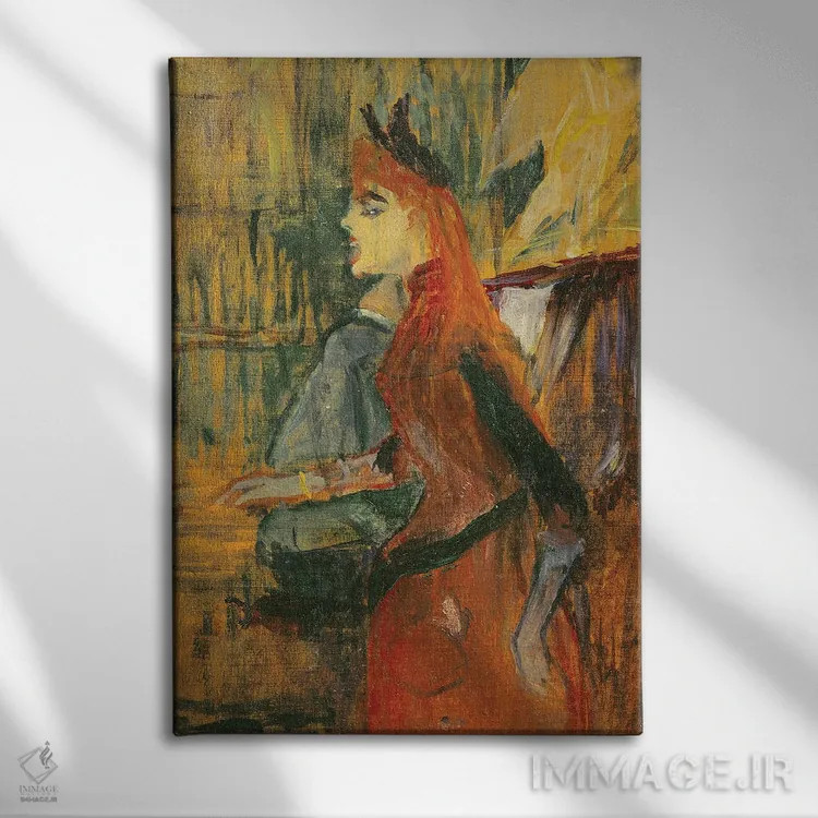 تابلو 1882,درس آواز، ۱۸۸۲ اثر آنری دو تولوز-لوترک - نمای روبهرو روی دیوار