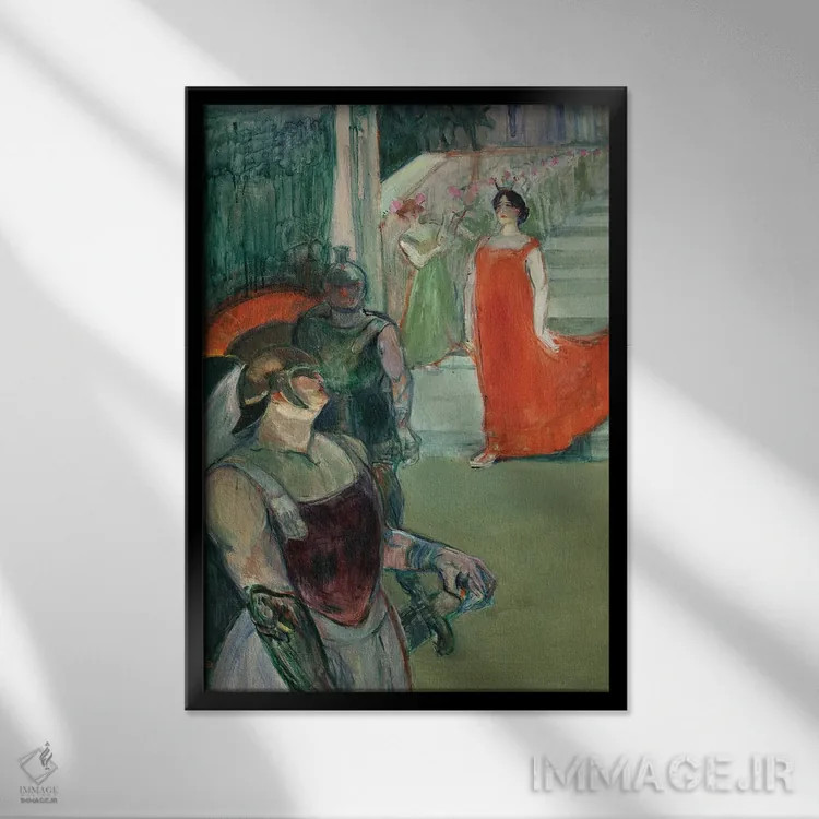 تابلو 1900-1901,اپرای "مسالینا" در بوردو، ۱۹۰۰–۱۹۰۱ اثر آنری دو تولوز-لوترک - نمای قابدار مشکی