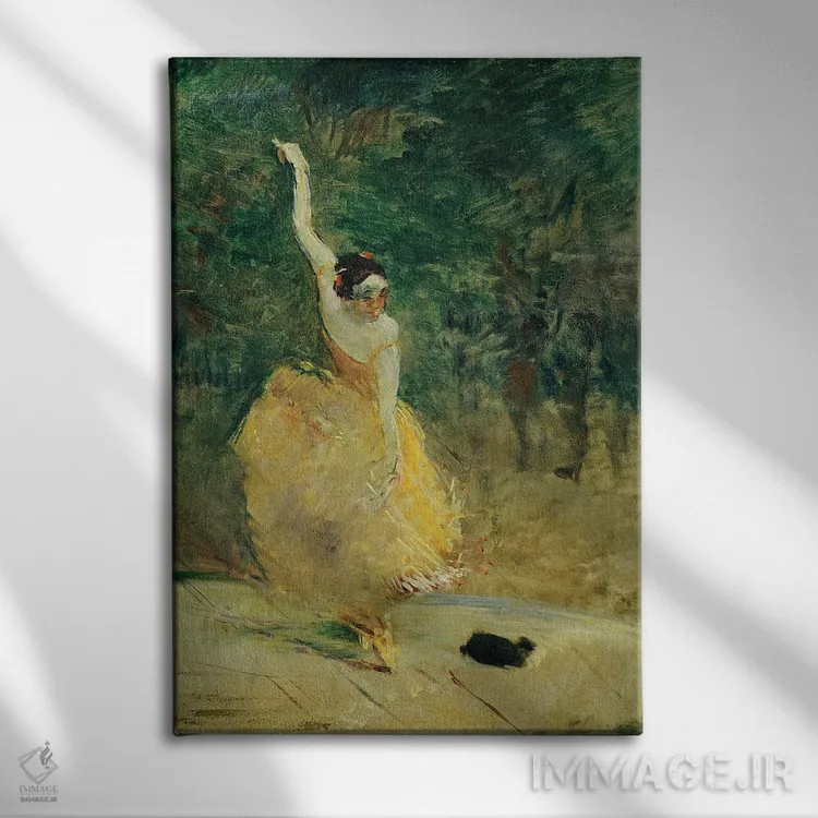 تابلو 1888,رقاص اسپانیایی، ۱۸۸۸ اثر آنری دو تولوز-لوترک - نمای روبهرو روی دیوار