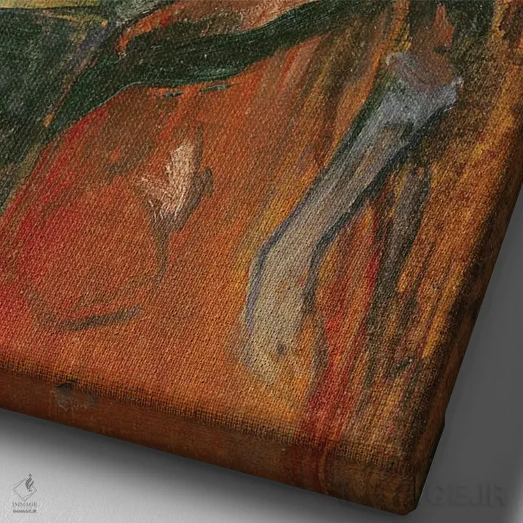 تابلو 1882,درس آواز، ۱۸۸۲ اثر آنری دو تولوز-لوترک - نمای نزدیک بافت بوم