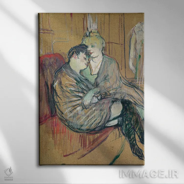 تابلو 1894,دو دوست، ۱۸۹۴ اثر آنری دو تولوز-لوترک - نمای روبهرو روی دیوار
