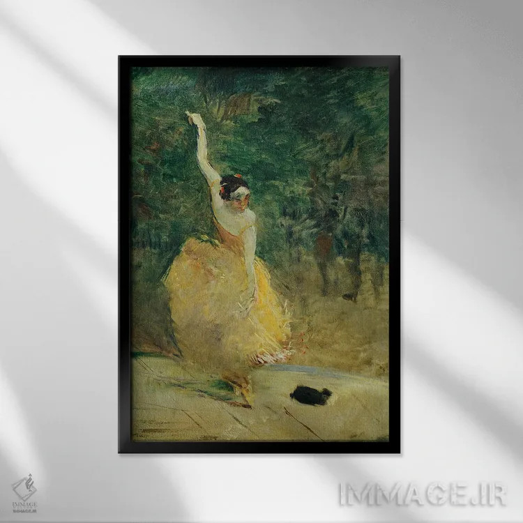 تابلو 1888,رقاص اسپانیایی، ۱۸۸۸ اثر آنری دو تولوز-لوترک - نمای قابدار مشکی