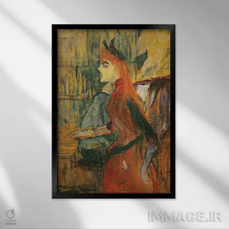 تابلو 1882,درس آواز، ۱۸۸۲ اثر آنری دو تولوز-لوترک - نمای قابدار مشکی