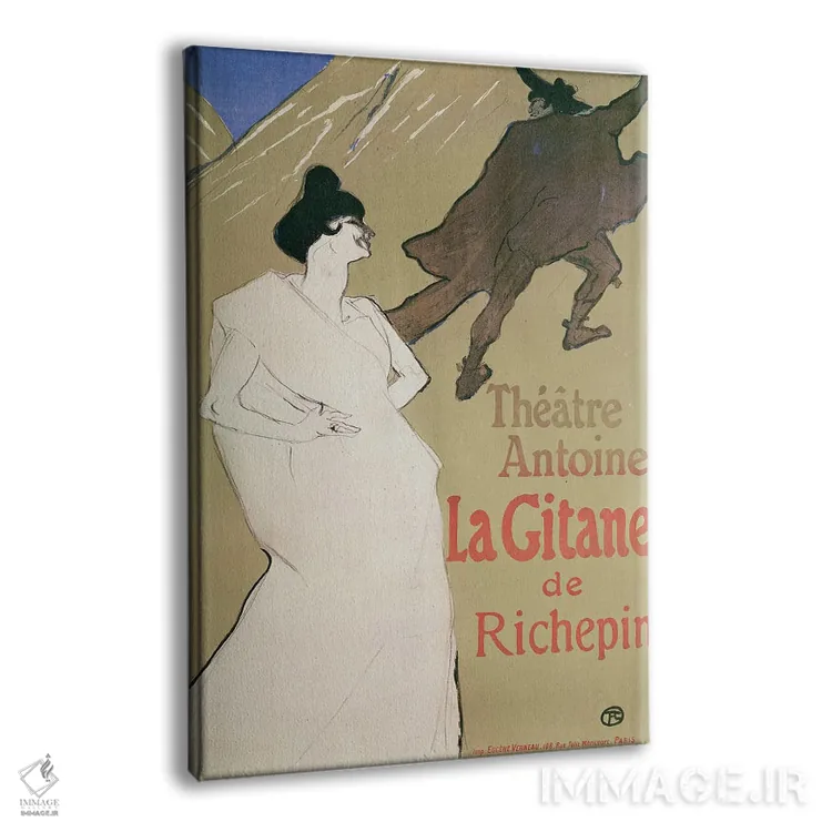 تابلو Richepin'S The Gitane , 1900,تئاتر آنتوان، نمایش "ژیپسی" اثر ریشپن، ۱۹۰۰ اثر آنری دو تولوز-لوترک - نمای پرسپکتیو محصول