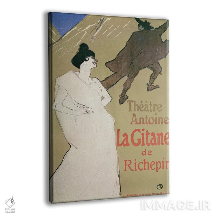 تابلو Richepin'S The Gitane , 1900,تئاتر آنتوان، نمایش "ژیپسی" اثر ریشپن، ۱۹۰۰ اثر آنری دو تولوز-لوترک - نمای پرسپکتیو محصول